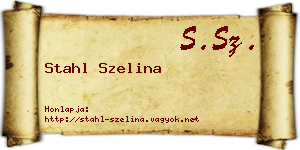 Stahl Szelina névjegykártya